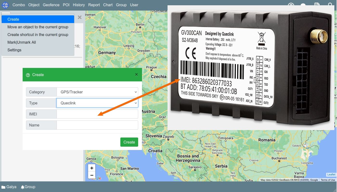 Create GPS tracker