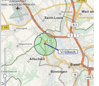 Map with an accuracy of the location
